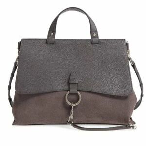 Rebecca Minkoff Medium Keith Leather  & Suede Satchel Grey